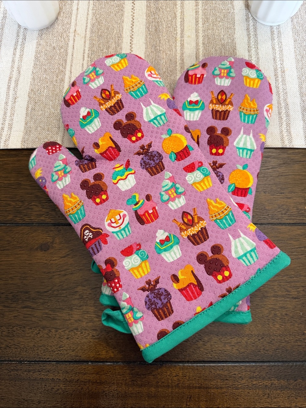 Disney Parks Mickey Mouse and Friends Cupcake Oven Mitt Mousewares- 2 oven mitts